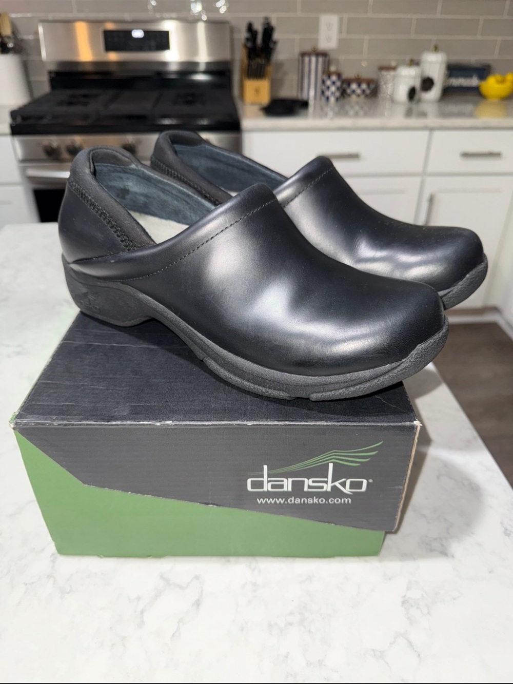 Dansko Kelsey Pull Up Black Clogs